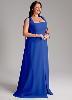 Azazie Debra Bridesmaid Dresses Royal Blue A-Line with Pockets Chiffon Convertible Dress image12
