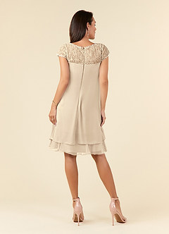 Azazie Tess Mother of the Bride Dresses Champagne Empire Sequins Chiffon Dress image6