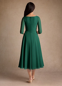 Azazie Durant Mother of the Bride Dresses Emerald A-Line Pleated Chiffon Dress image3