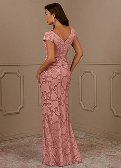 Azazie Roya Mother of the Bride Dresses Rosette Mermaid Ruched Floral Burnout Dress image3
