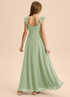 Azazie Carmin Junior Klä av A-Line i Chiffong Rynkad image2