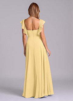 Azazie Leilani Bridesmaid Dresses Butter A-Line Pleated Chiffon Dress image2