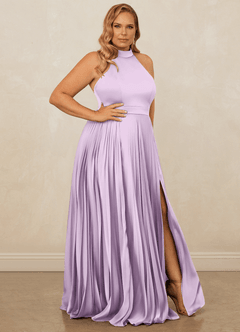 Christian Siriano Bridal for Azazie 1007 Brautjungfernkleider A-Linie Plissee Stretch-Satin Kleid Frostiges Flieder image10
