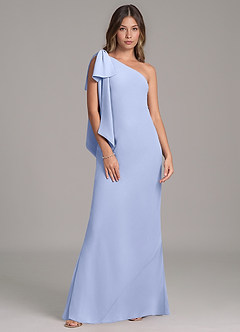Azazie Capri Bridesmaid Dresses Ice A-Line One Shoulder Chiffon Dress image6