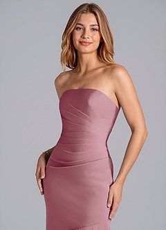 Azazie Danie Jurken voor bruidsmeisjes Jurk van Chiffon met Kolom Strapless Vintage Mauve image7