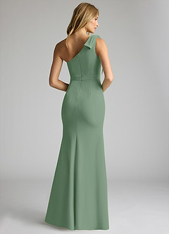 Azazie Rinna Bridesmaid Dresses Matcha Mermaid One Shoulder Stretch Crepe Dress image2