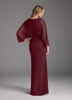 Azazie Ysabella vestidos de madre de la novia Vestido de Cabernet de Malla de Sirena con Plisado image5