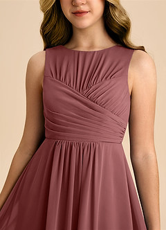 Azazie Skyla Junior A-Linie Plissee Chiffon Kleid Amethyst image7