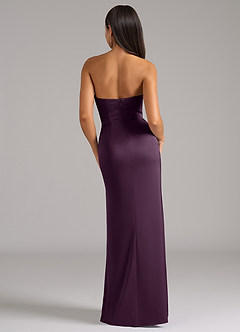 Azazie Marla Bridesmaid Dresses Plum Sheath Strapless Stretch Satin Convertible Dress image6