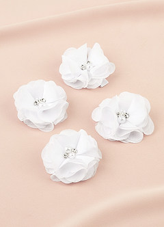 front Vierteiliges weißes Haarspangenset für Blumenmädchen