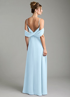 Azazie Mercedes Bridesmaid Dresses Sky Blue A-Line Off the Shoulder Chiffon Dress image2