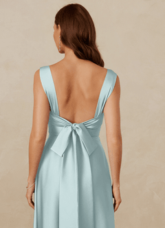 Christian Siriano Bridal for Azazie 1001 Bridesmaid Dresses Mist A-Line Sweetheart Neckline Stretch Satin Dress image9