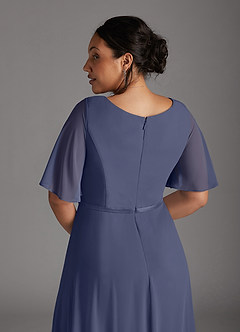 Azazie Tricia Mother of the Bride Dresses Stormy A-Line V-Neck Pleated Chiffon Dress image12