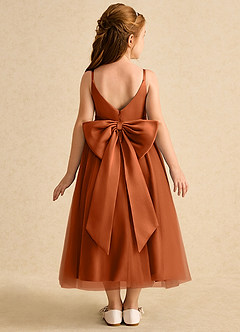 Azazie Patootie Final Sale Agave A-Line Spaghetti Strap Tulle Dress image5