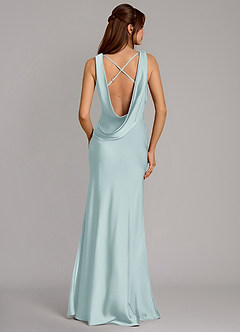 Azazie Cheryl Bridesmaid Dresses Mist Mermaid Stretch Satin Dress image1