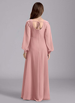 Azazie Bondi Junior Jurk van Chiffon met A-Lijn Blouson Stoffige Roos image2