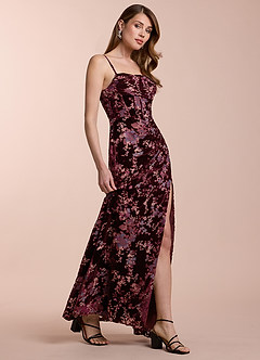 Angela Wine Gray Multi Maxi Dress image3