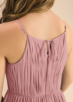 Azazie Elliora Junior Dusty Rose A-Line Pleated Chiffon Dress image7