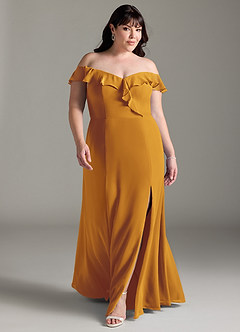 Azazie Sophie Vestidos de damas de honor Vestido de Caramelo de Gasa de Corte en A Convertible con Vestidos sin tirantes image6