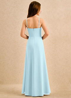 Azazie lolly Girls Formal Robe Demoiselle D'honneur Fillette Robe Trapèze en Mousseline de soie Plissé Bleu Nuage image2