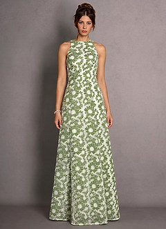 Kleid Selira Grün Und Weiß image3