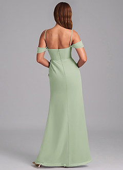 Azazie Johana Jurken voor bruidsmeisjes Converteerbaar Jurk van Chiffon met Zeemeermin Off the Shoulder Stoffige Salie image2