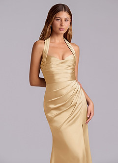 Azazie Destiny Suknie dla druhen Syrena Dekolt w kształcie serca Satyna elastyczna Do ziemi Sukienka image5