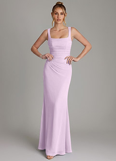 Azazie Agustina Brautjungfernkleider Meerjungfrau-Linie Korsett Chiffon Kleid Frostiges Flieder image3