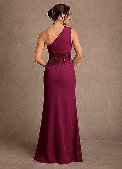 Azazie Kathie Mother of the Bride Dresses Burgundy Mermaid Lace Chiffon Dress image2