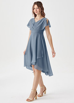 Azazie Graciela Junior Twilight A-Line Pleated Chiffon Dress image4