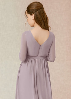 Azazie Angelica Junior Abito A-Line in Chiffon Plissettato Dusk image7
