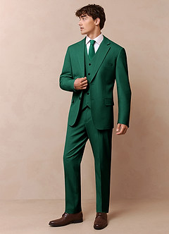 front James Emerald Structured Stretch 3-piece suit