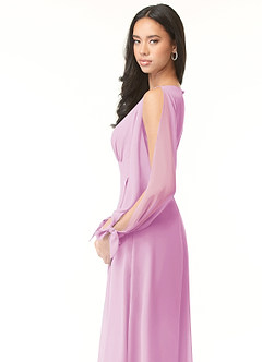 Azazie Matilda Bridesmaid Dresses A-Line Long Sleeve Chiffon Floor-Length Dress image6