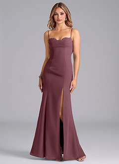 Azazie Wynni Bridesmaid Dresses Sangria Mermaid Corset Chiffon Dress image3