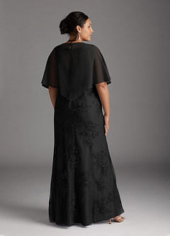 Azazie Whilhelmina vestidos de madre de la novia Vestido de Negro de Gasa de Sirena con Encaje image13