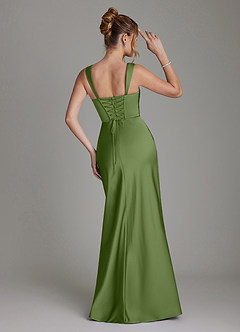 Azazie Agustina Robes de demoiselle d'honneur Robe Sirène en Satin extensible Corset Genévrier image2