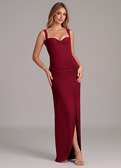 Azazie Ayla Final Sale Emerald Sheath Sweetheart Neckline Chiffon Dress image5
