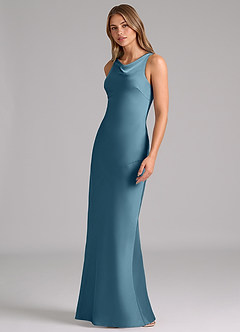 Azazie Allettie Robes de demoiselle d'honneur Robe Sirène en Satin extensible Bermude image4
