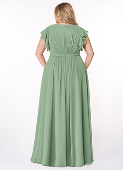 Azazie Daphne Modest brudtärna klänningar Klänning A-Line Volang Golvlängd Chiffong image7