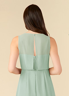Azazie Marchioness Kleider für die Brautmutter A-Linie Schaufel Gefaltet Chiffon Kleid Agave image6