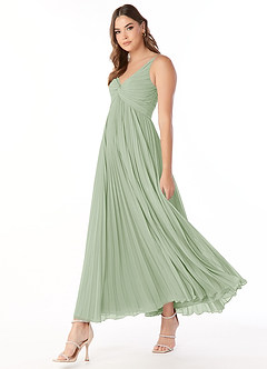 Azazie Raychelle Bridesmaid Dresses Dusty Sage A-Line V-Neck Chiffon Dress image3