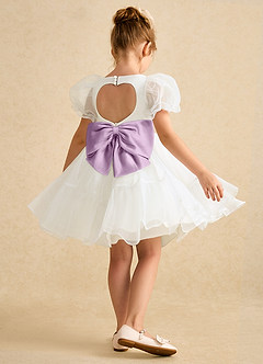 Azazie Debbie vestidos de niña de las flores Vestido de Marfil Wisteria de Organza de Princesa con Escote de Corazón image6