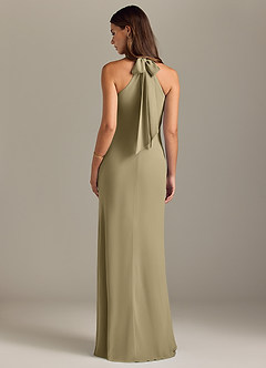 Azazie Doretta Bridesmaid Dresses Moss Green Mermaid Pleated Chiffon Dress image8