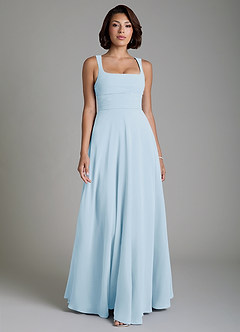 Azazie Azaria Bridesmaid Dresses Sky Blue A-Line Corset Chiffon Dress image1