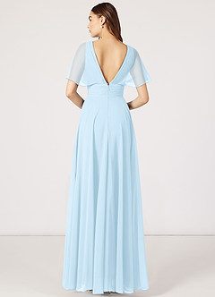 Azazie Pamela Bridesmaid Dresses A-Line V-Neck Pleated Chiffon Floor-Length Dress image4