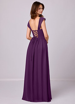 Barbie ♥ Azazie Bridesmaid Dresses Grape A-Line Corset Chiffon Dress image5