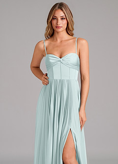 Azazie Akiko Bridesmaid Dresses Mist A-Line Sweetheart Neckline Stretch Satin Dress image8