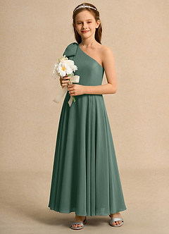 Azazie Guppy Girls Formal Blumenmädchenkleider A-Linie One-Shoulder Chiffon Kleid Seemoos image6