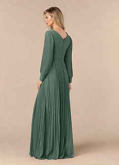 Azazie Zina Mother of the Bride Dresses Sea Moss A-Line Pleated Chiffon Dress image3