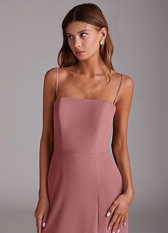 Azazie Wren Bridesmaid Dresses Desert Rose A-Line Strapless Chiffon Dress image2